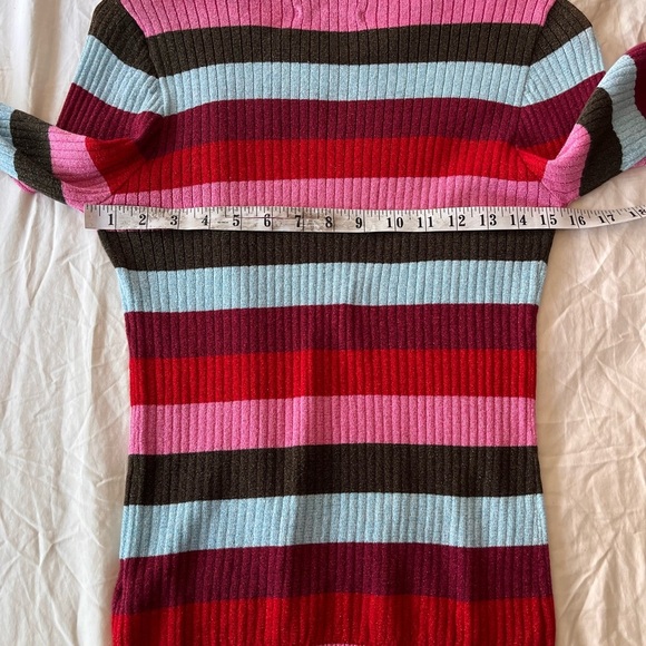 BLANKNYC Multi-Stripe Metallic Ribbed Sweater M - Picture 9 of 10